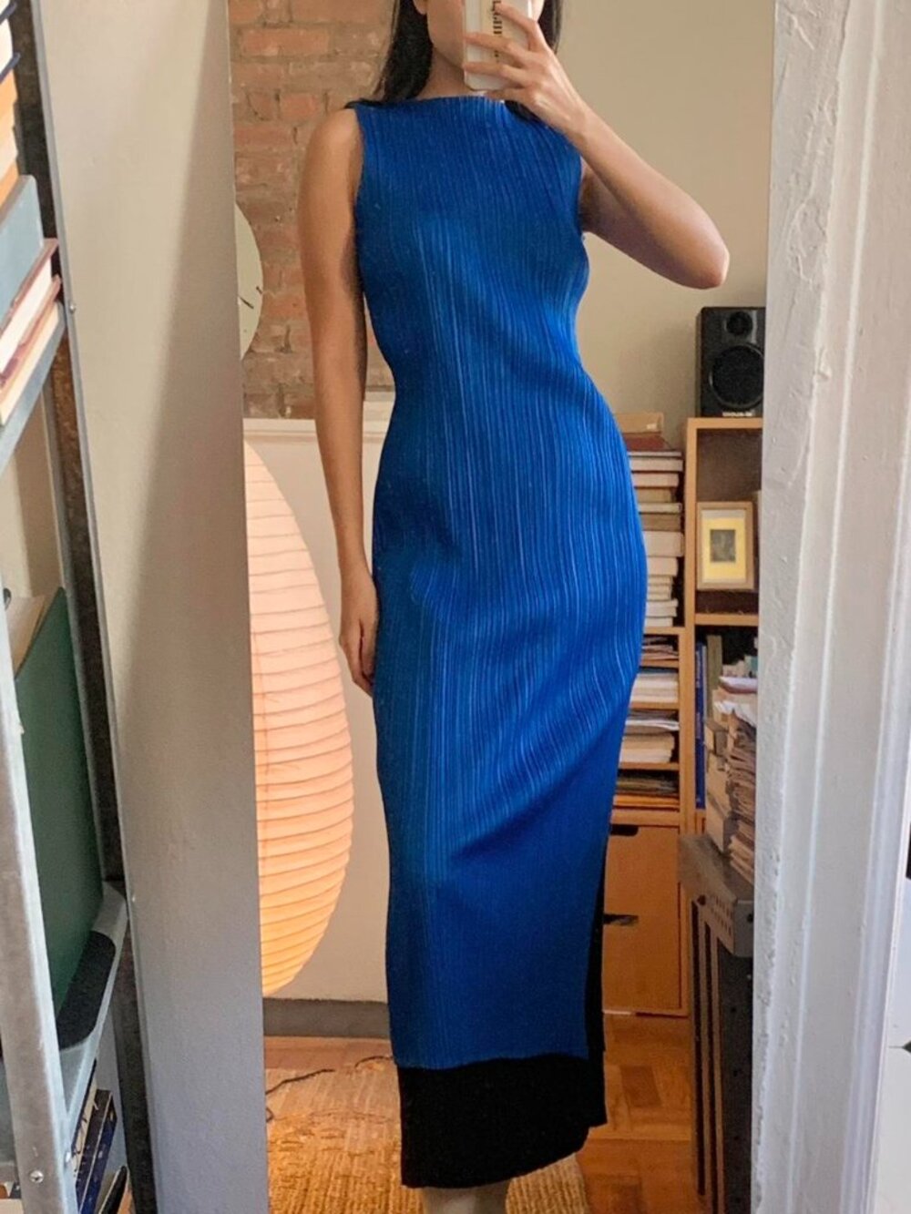Issey Miyake Pleats Please Maxi Dress Blue JP1